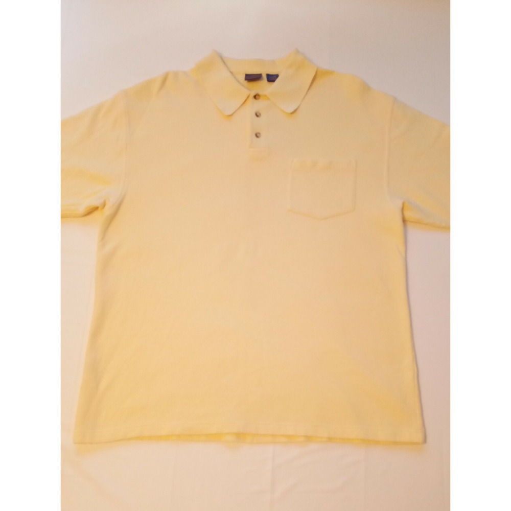 Pendleton Short Sleeve Polo Shirt Cotton Yellow Mens Large